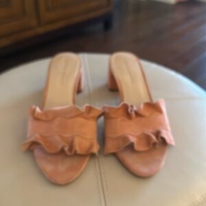 Logger Randall Blush Real Suede Mules size 9.5